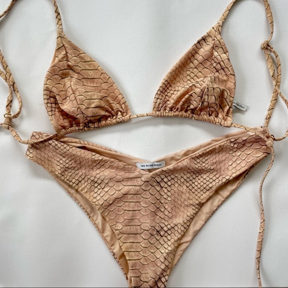We wore what snake skin bikini